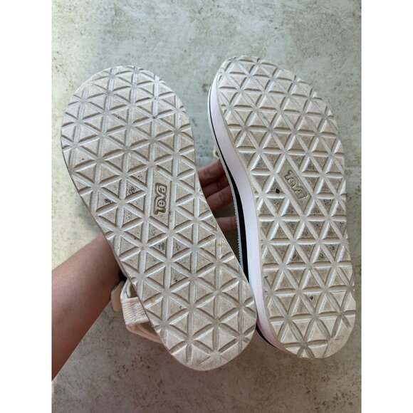 Teva Womens Sz 8 Platform Sandals Ivory White Adjustable Straps - Picture 8 of 9
